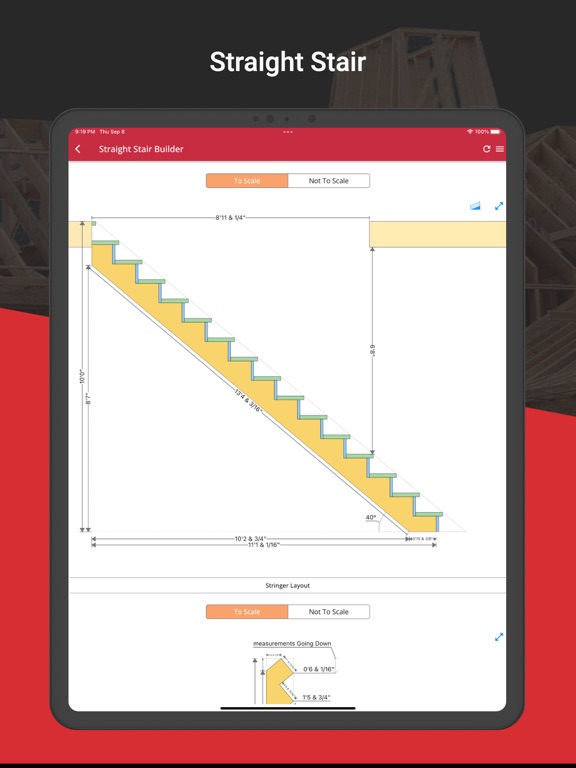 RedX Stairs - 3D Calculator iPad screenshot 6 - Utilities app