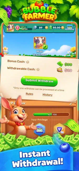 Bubble Farmer: Win Real Cash iPhone screenshot 5