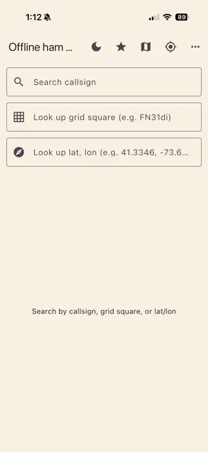 Offline ham Lookup screenshot 1