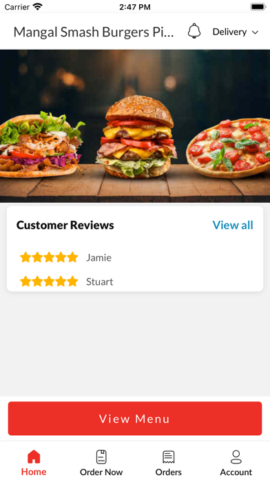 Mangal Smash Burgers Pizzas. Screenshot