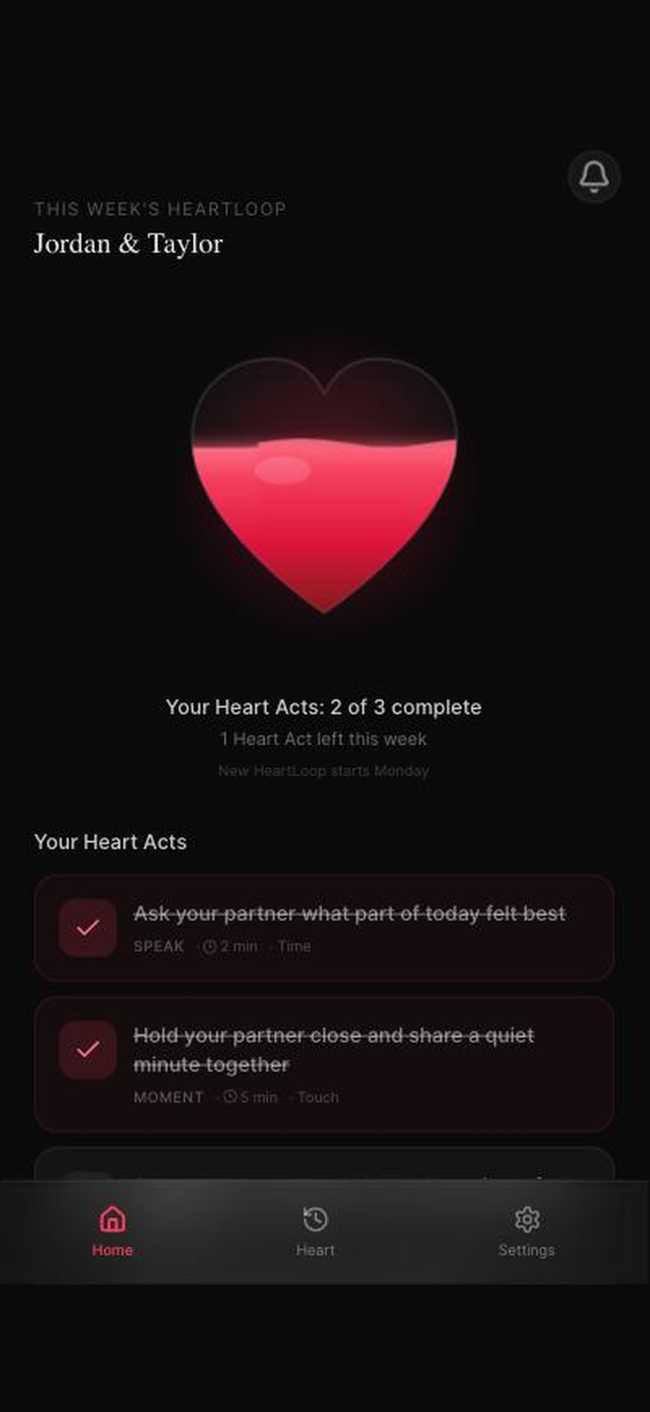 Screenshot 1 of HeartLoop: Couples App