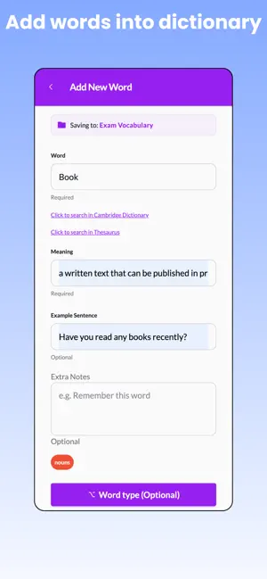 Your Vocabulary Notebook screenshot 2