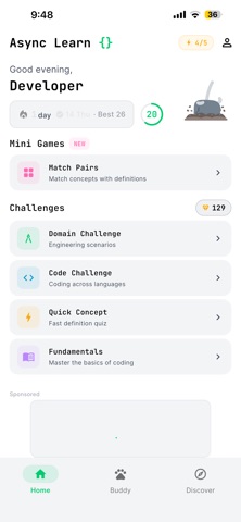 Async Learn iPhone screenshot