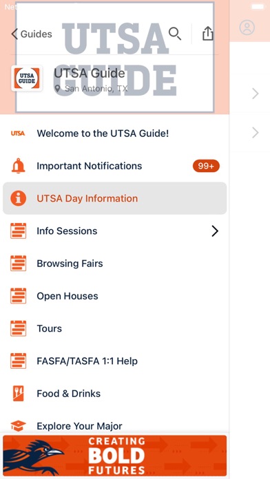 UTSA Guide Screenshot