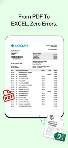 My Bank Statements Converter iPhone screenshot