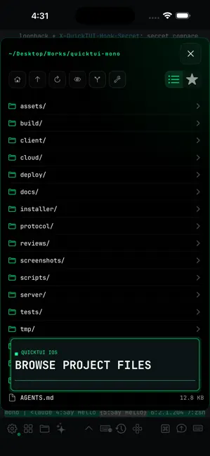 QuickTUI - AI Agent Terminal iPhone screenshot 4