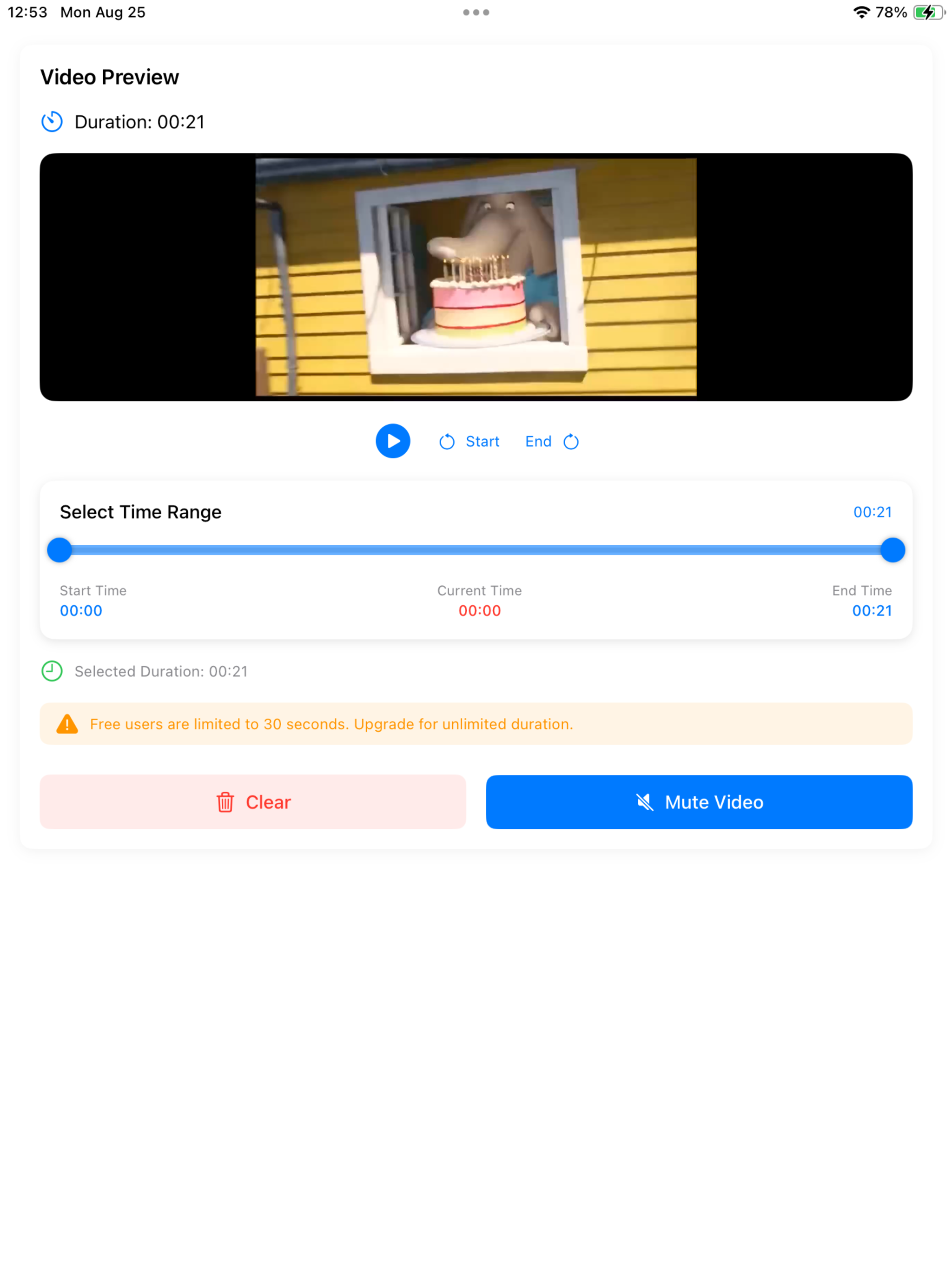 Video Mute Audio & Sound