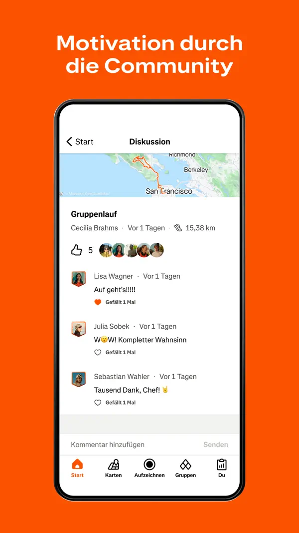 Strava: Run, Ride, Hike iPhone App Screenshot 8 – Gesundheit & Fitness