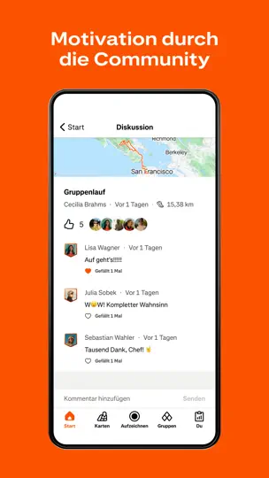 Screenshot von Strava: Laufen & Radfahren auf dem iPhone 8