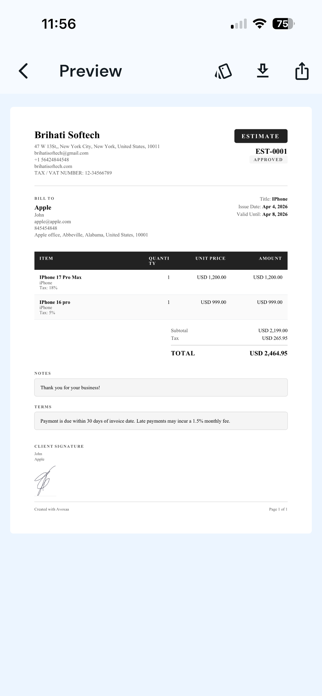 Avoxaa – Invoice & Quote Maker Screenshot 4 of 10