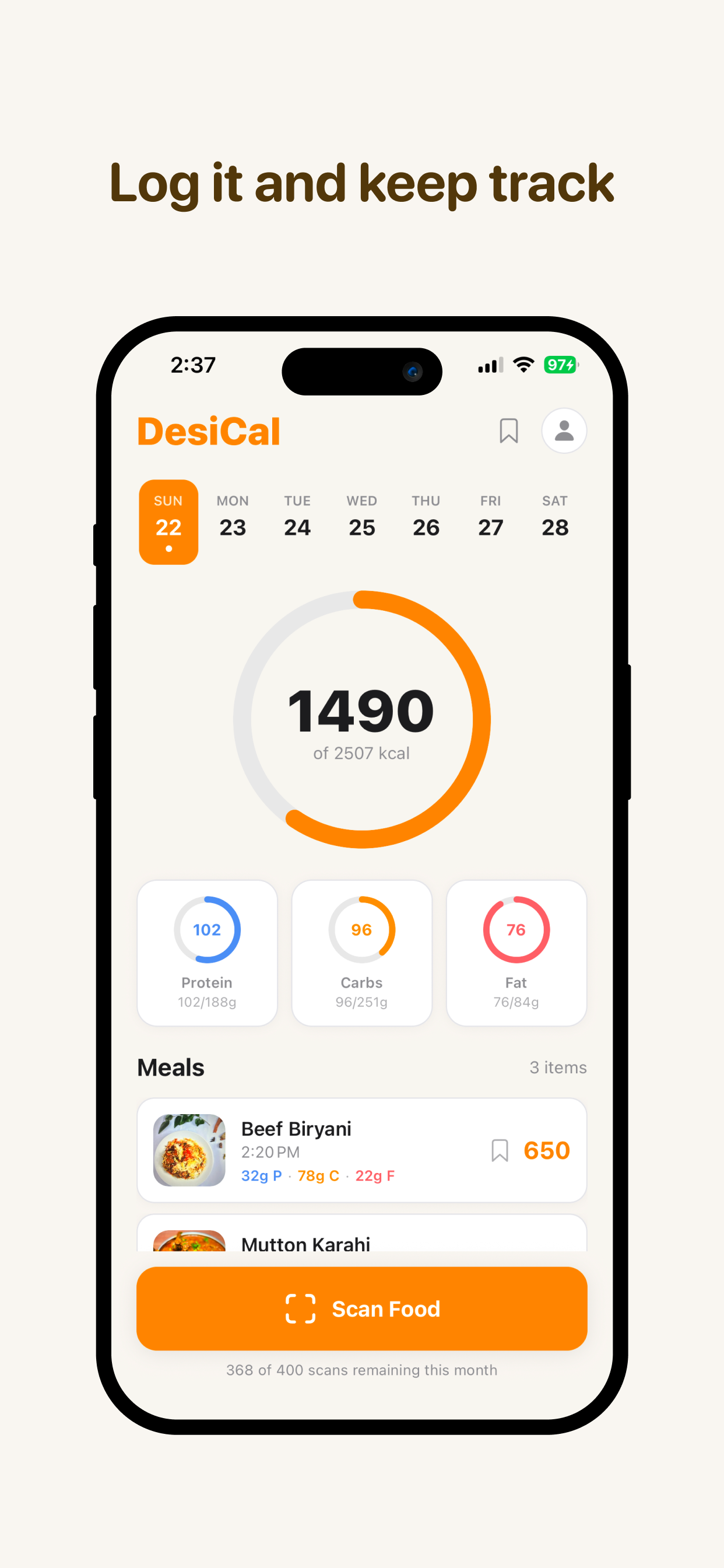 DesiCal - Calorie Counter