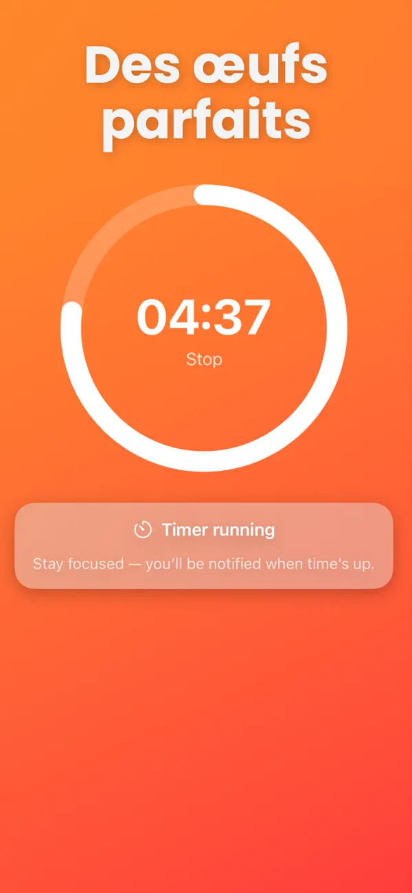 Screenshot #1 pour Minuteur à œufs - Application