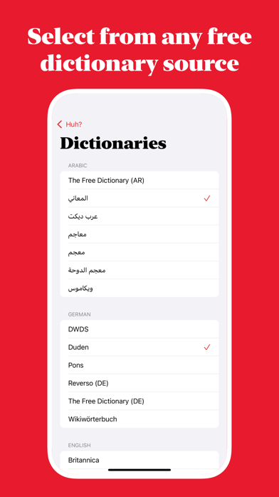 Huh? Dictionary Screenshot