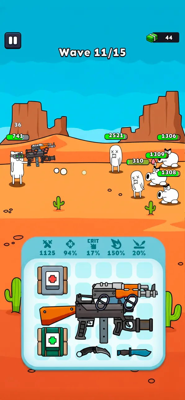 Gun Hero: Cat Survival Shooter iOS Mod IPA screenshot 3 - iOS game interface