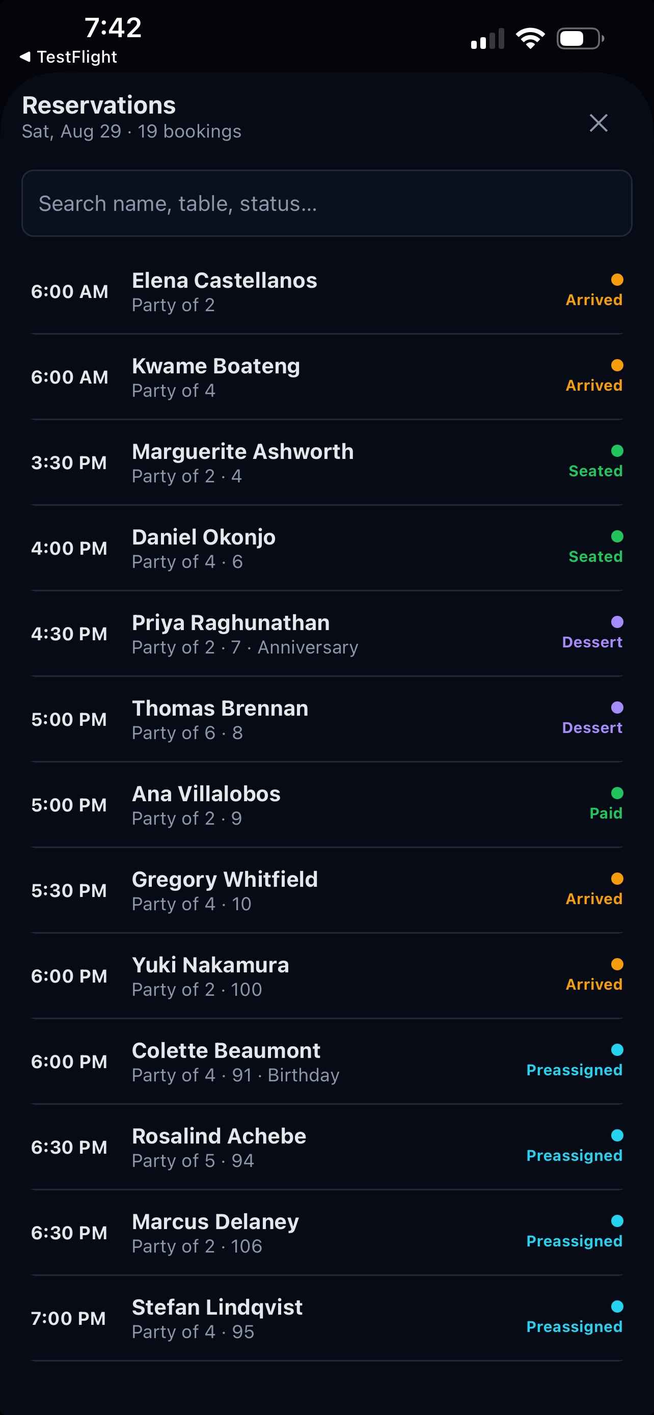 Screenshot 1 of TableConnect RestaurantConnect