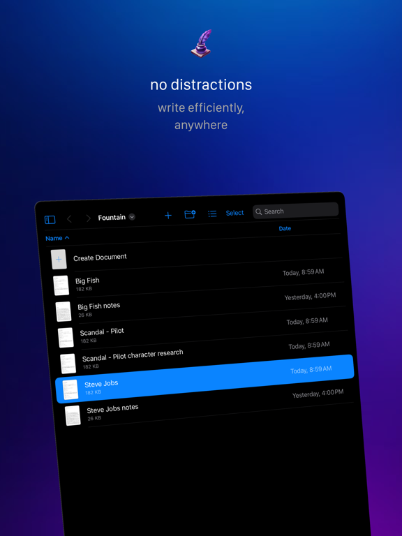 Fountain · easy screenwriting iPad screenshot 3 - Productivity app