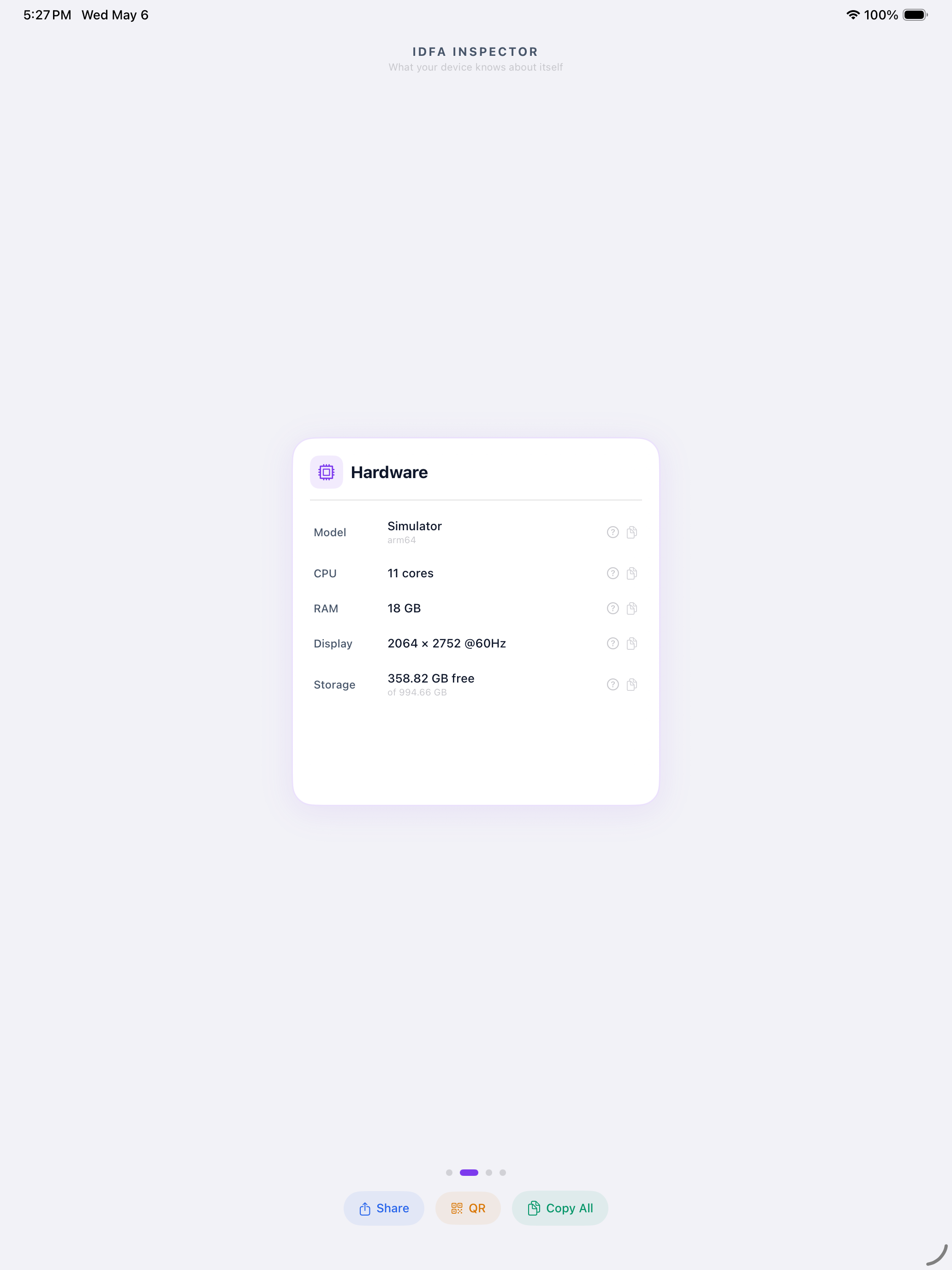 IDFA Inspector — Device Info