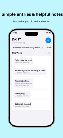 Did I? - Memory Log Screenshot 3 of 3