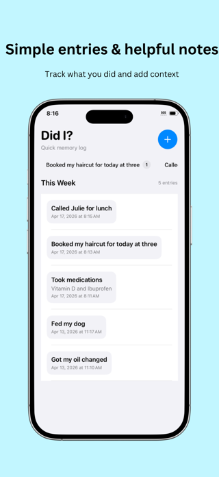 Did I? - Memory Log Screenshot 3 of 3