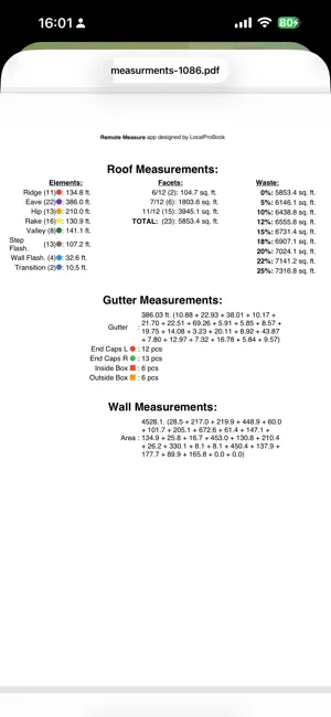 RemoteMeasure: Roof Report screenshot 4