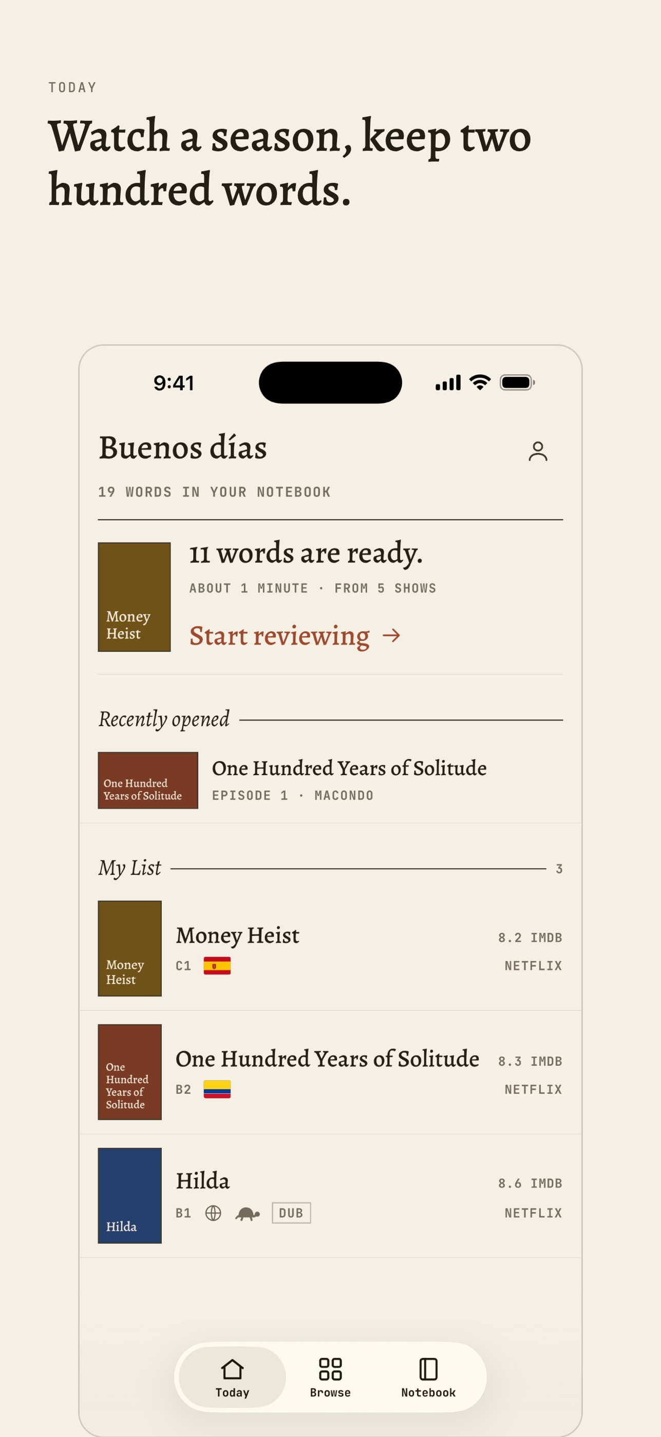 Screenshot 1 of Discowatch: Language in Shows