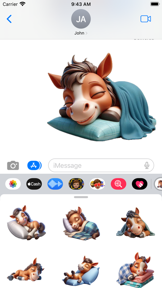 #6. Sleeping Foal Stickers (iOS) بواسطة: Paul Scott