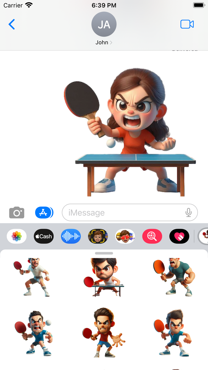 Angry Table Tennis Stickers