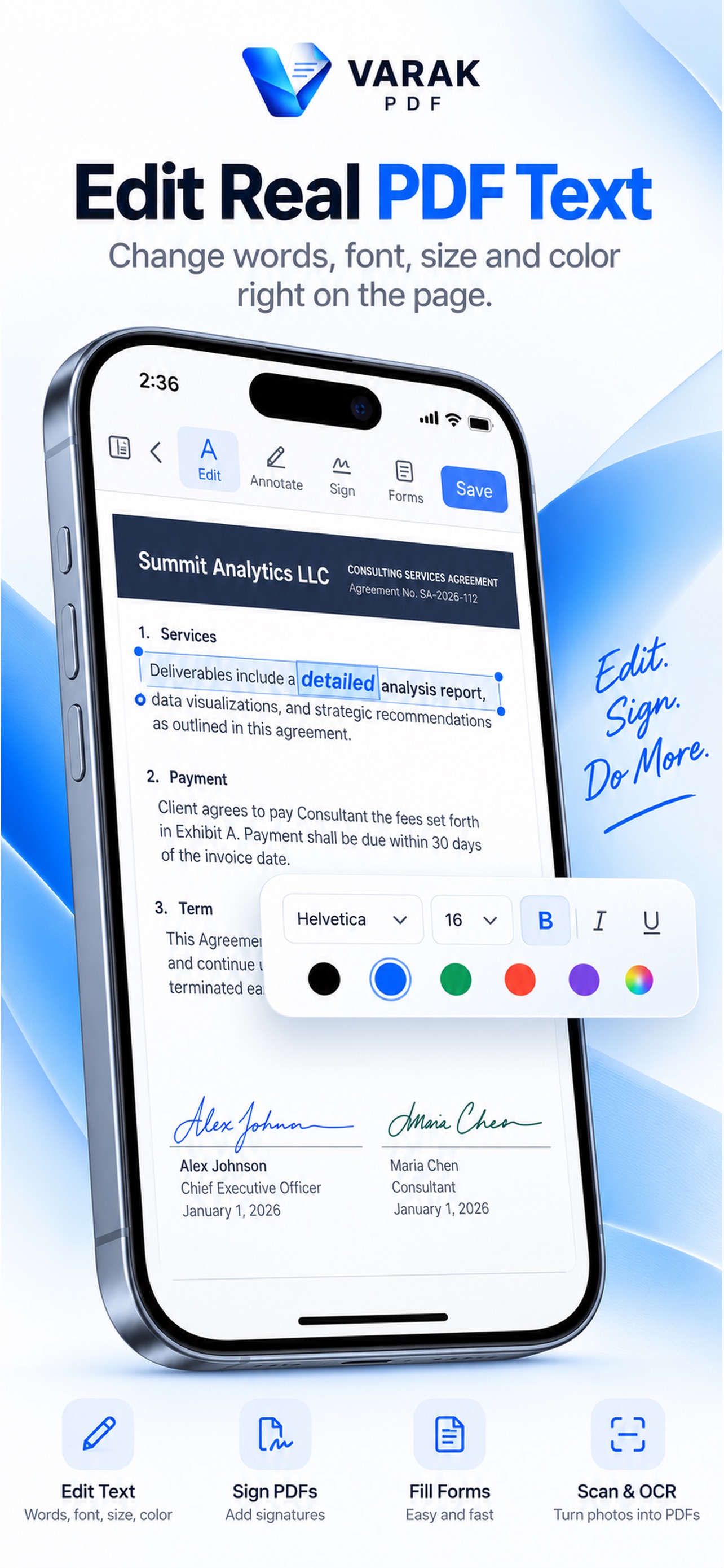 Screenshot 1 of VARAK PDF: Editor, Sign & OCR