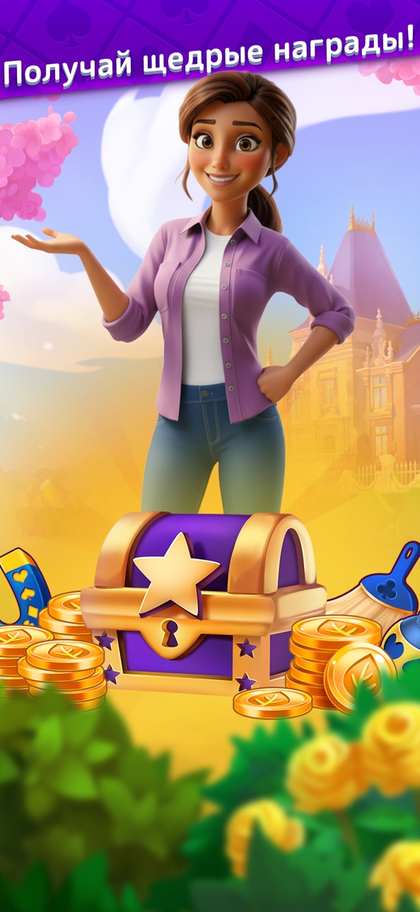 Solitaire Story: Ava's Manor iOS Mod IPA screenshot 5 - iOS game interface