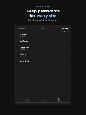 Random Password Generator: RPG iPad screenshot