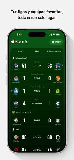 Captura de pantalla de Apple Sports en iPhone 2