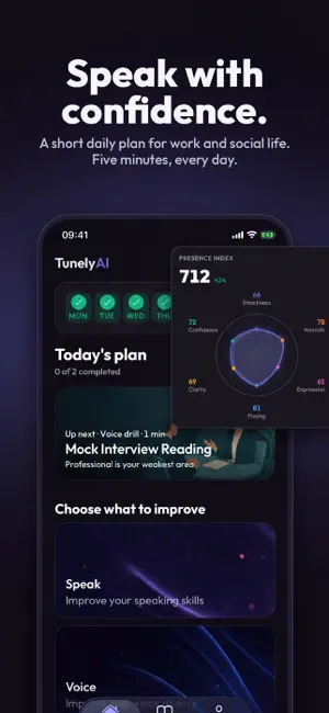 TunelyAI: Speech & Voice Coach screenshot 1