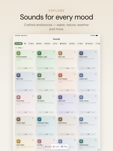 Sounds: Focus & Sleep iPad screenshot