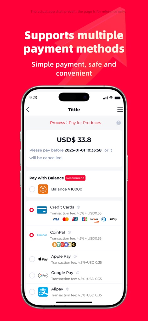 Vigorbuy: China’s Best, Yours - The app facilitates smooth transactions through a wide range of secure payment methods, including major Credit Cards and popular digital options like Alipay.