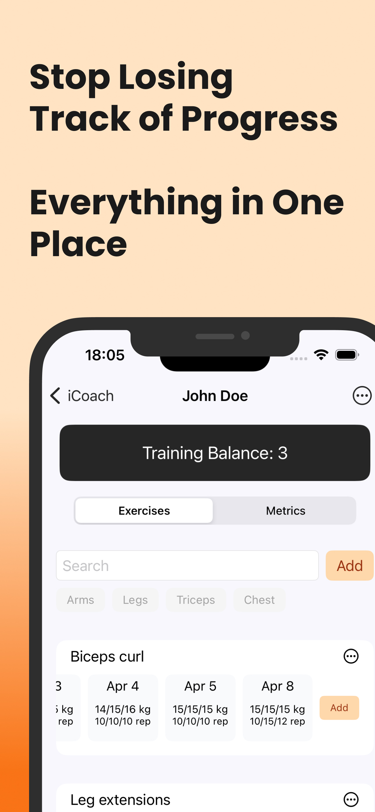 The Coach: gym workout log