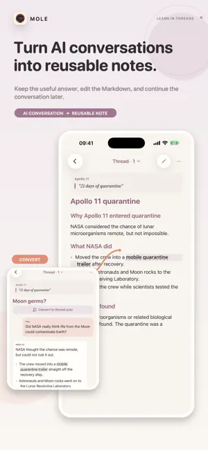 Mole: Notes & AI Threads screenshot 4