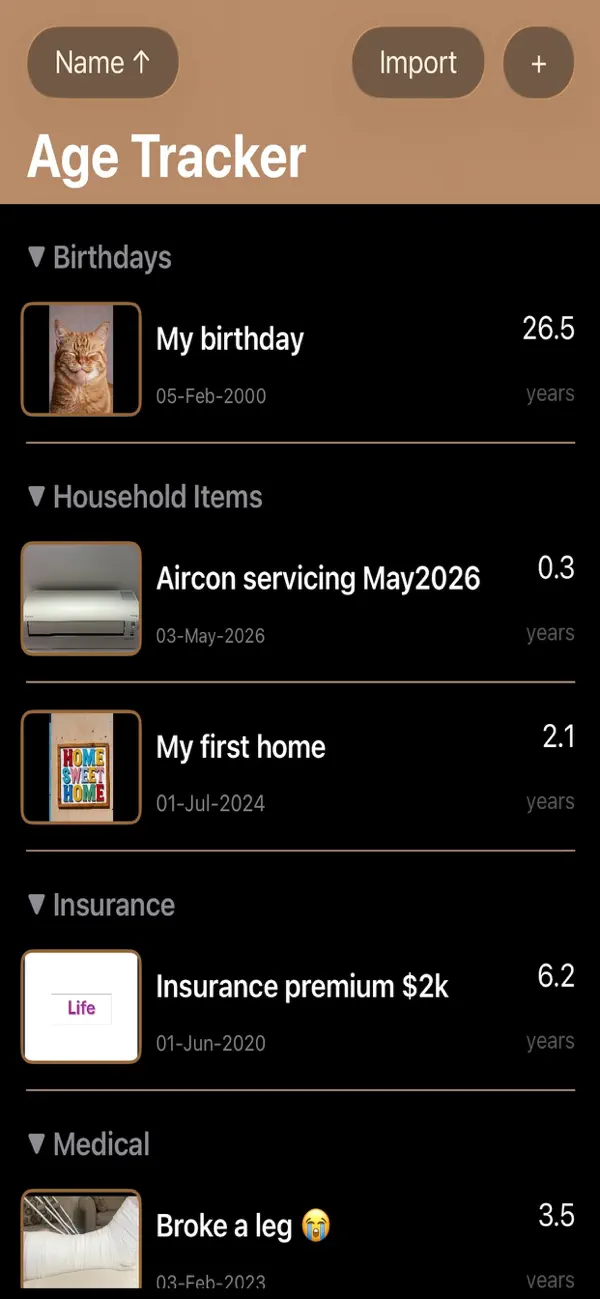 Screenshot #3 pour Age Tracker