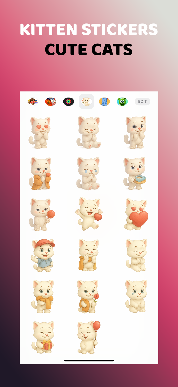 Cute Cat and Kitten Stickers