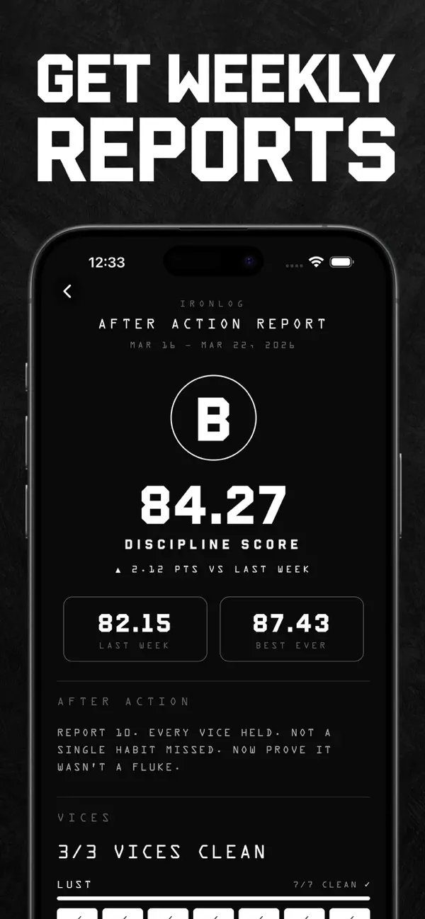 Screenshot #3 pour IRONLOG: Discipline Tracker