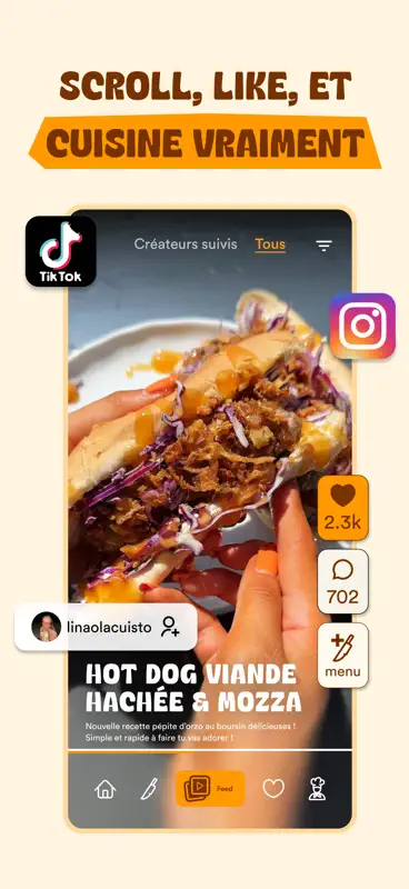 KitChef - Feed de recettes screenshot 1 of 6