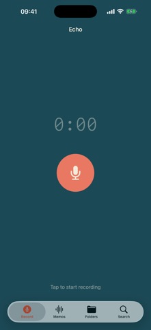 Echo Voice Memos iPhone screenshot