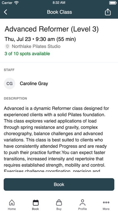 Northlake Pilates Studio iPhone screenshot