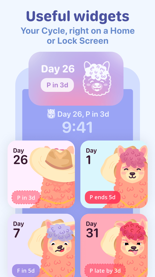 #6. My period calendar Pinkllama (iOS) 게시자: Llama Luna Apps