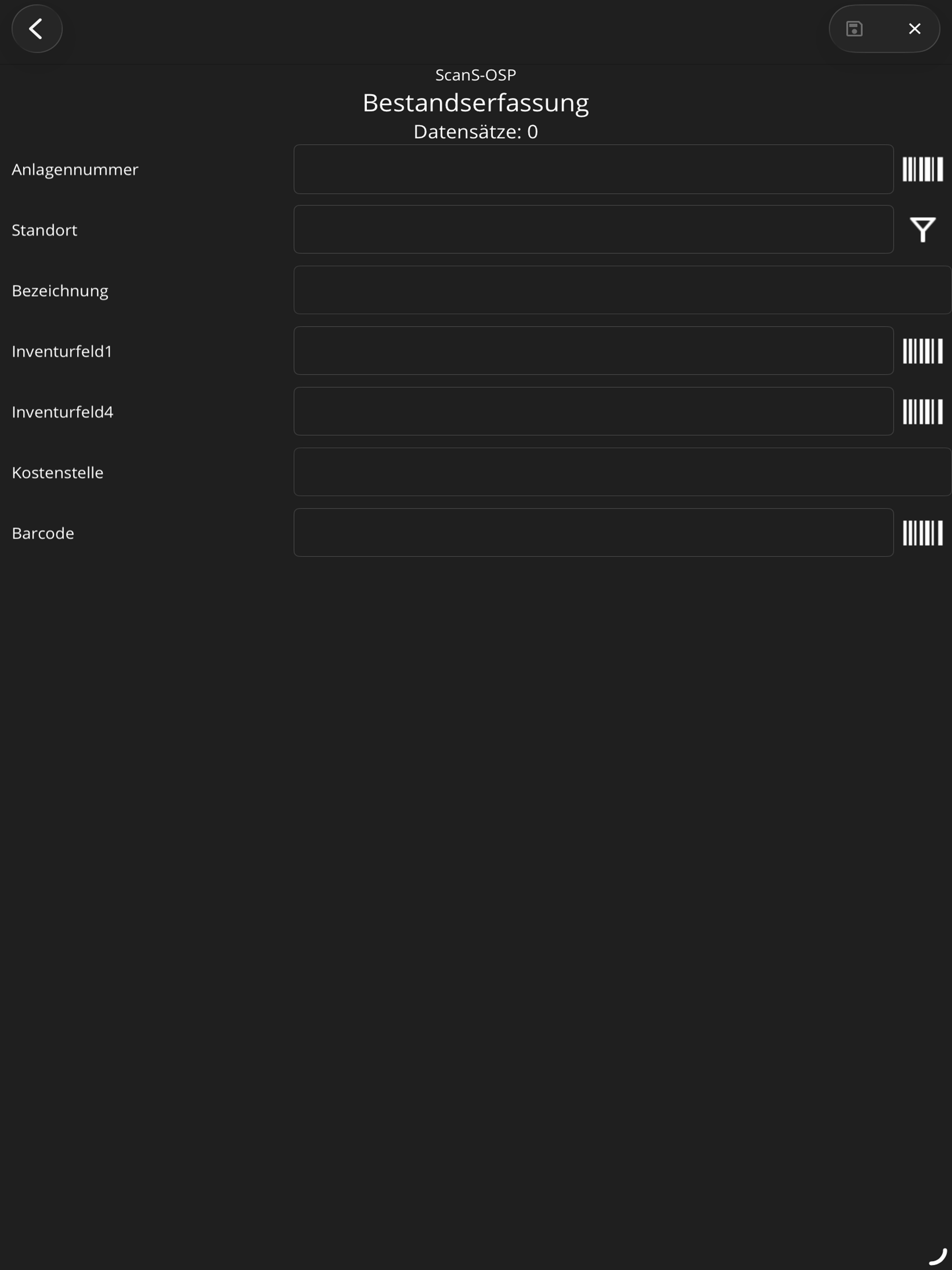 ScanS-OSP Datenerfassung