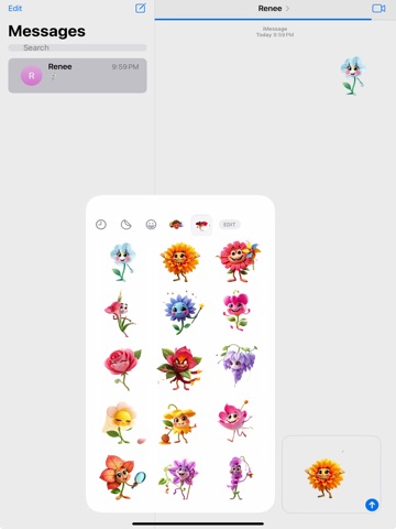 Waltzing Flower Stickers iPad screenshot