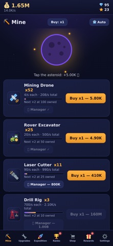 AstroForge: Idle Miner iPhone screenshot