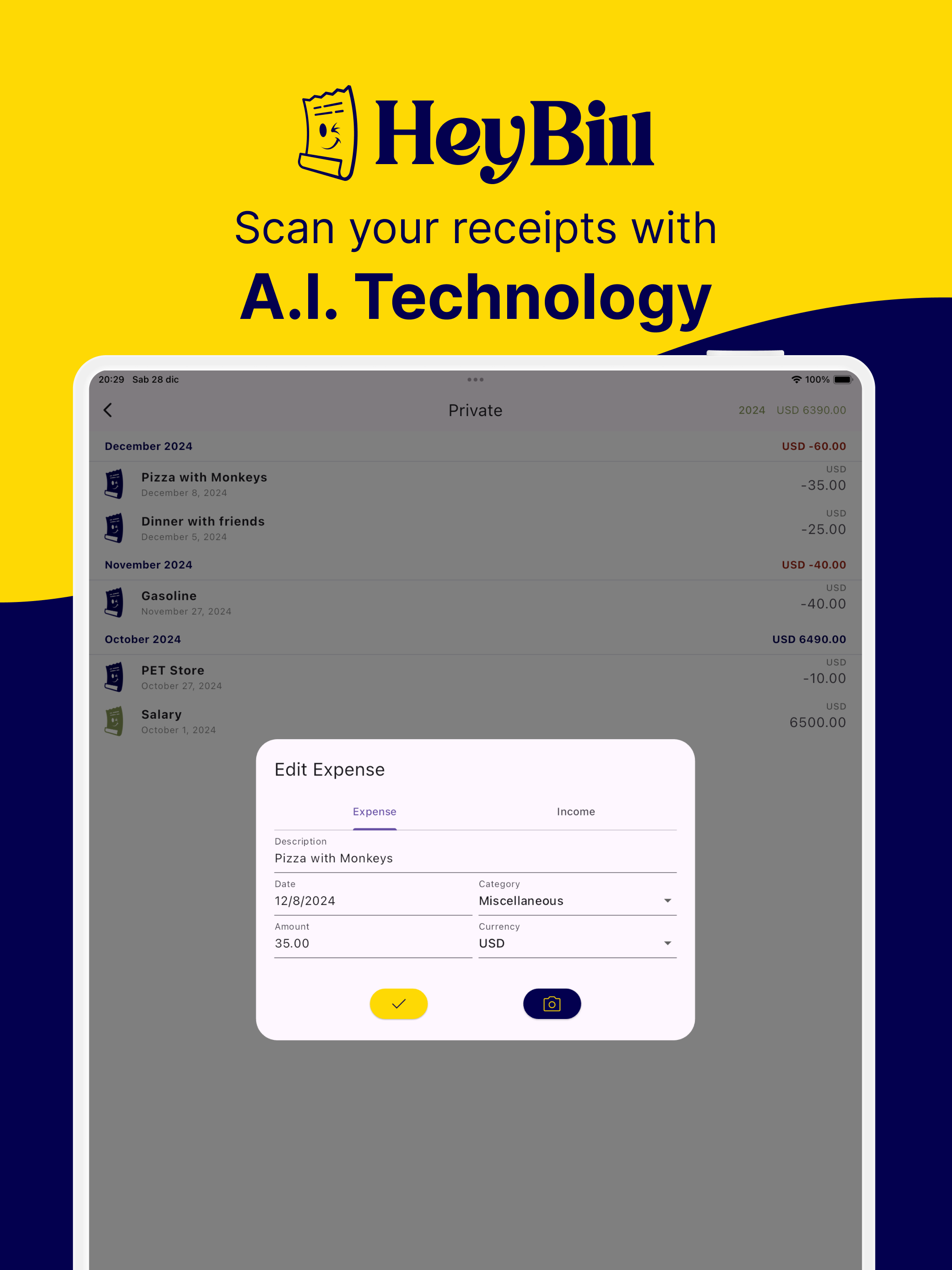 HeyBill Expense Manager
