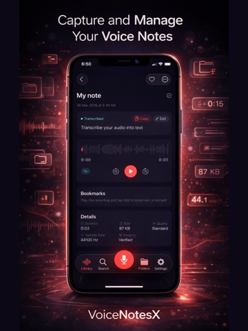 VoiceNotesX: Audio Recorder iPad screenshot
