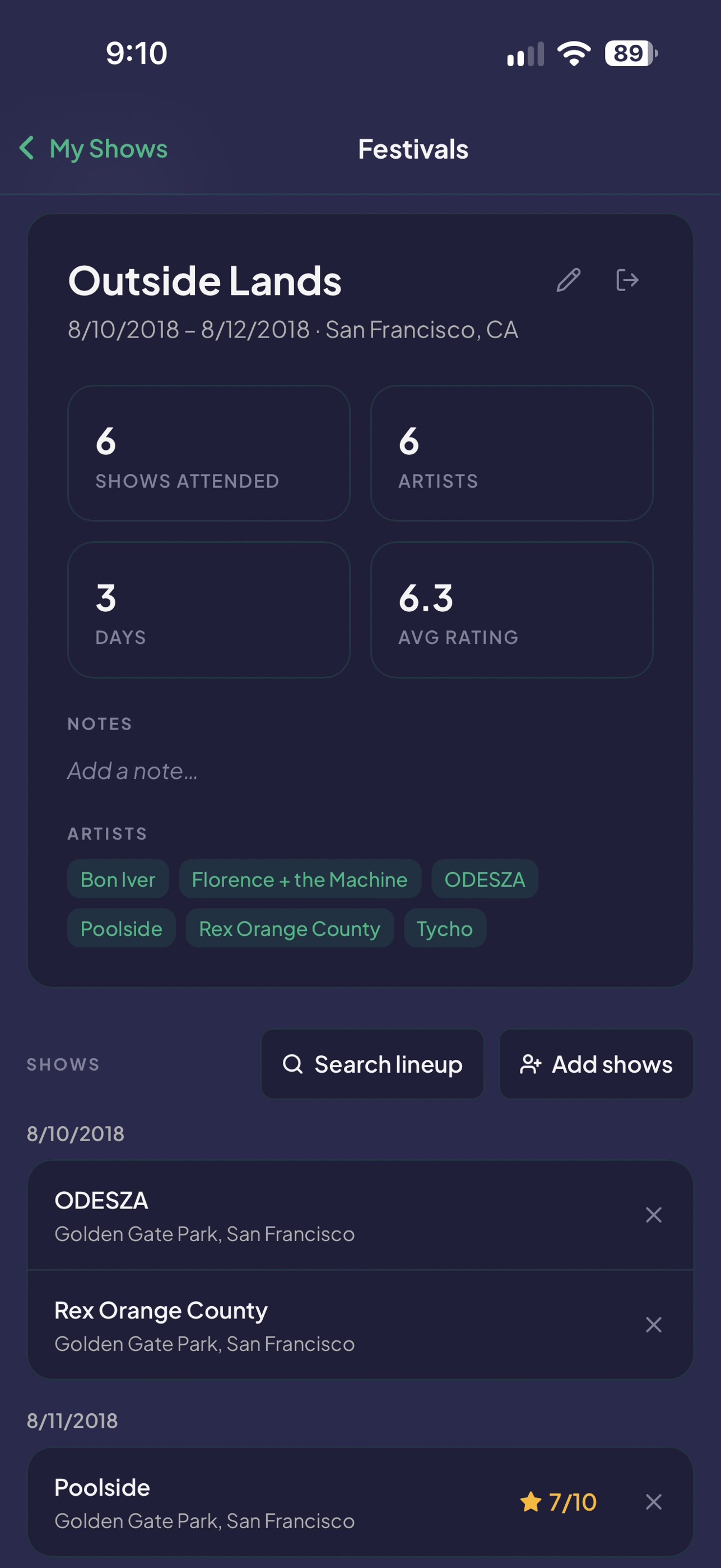 Screenshot 8 of MySetlists: Concert Tracker