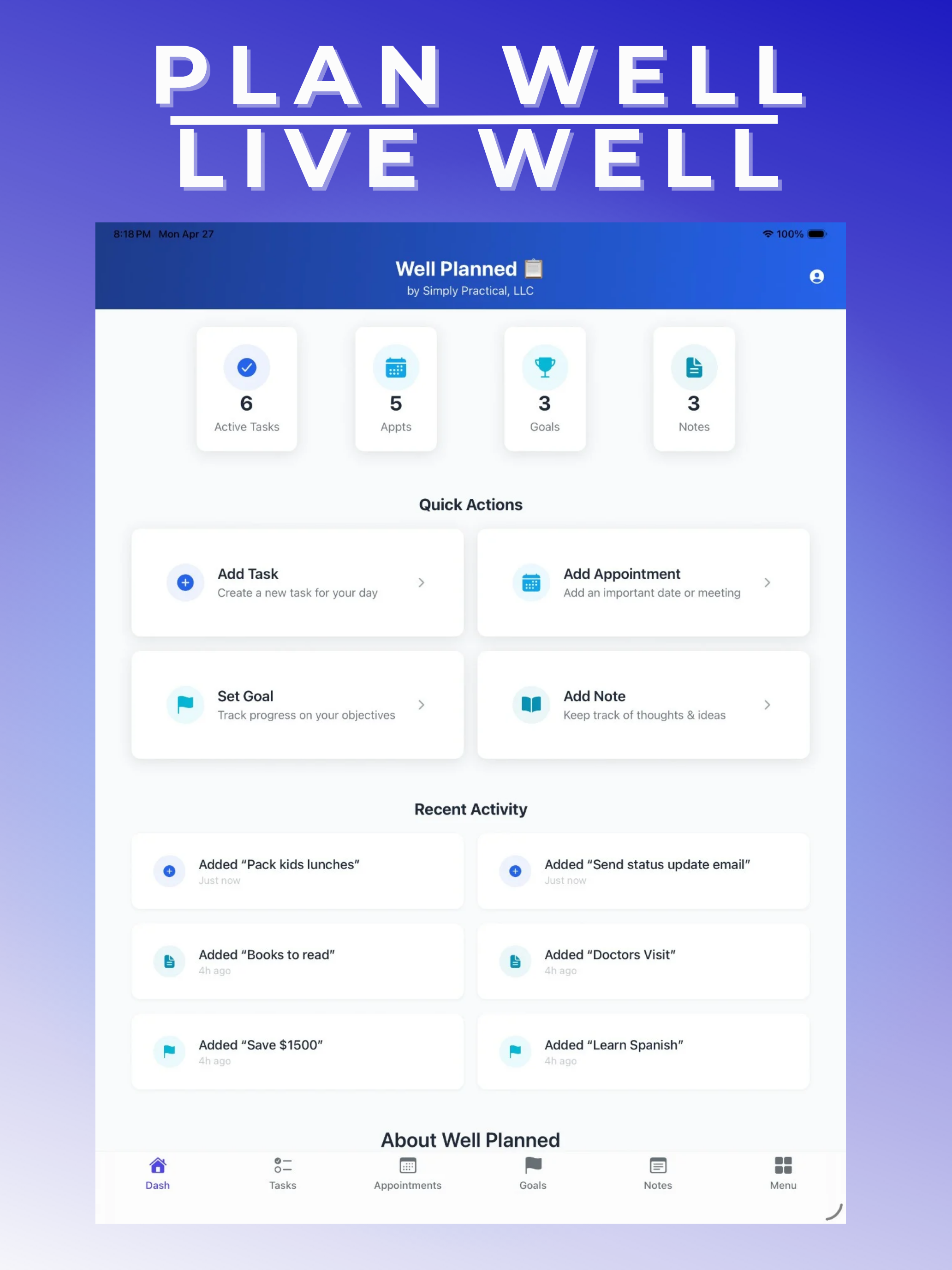 Well Planned: Daily Planner